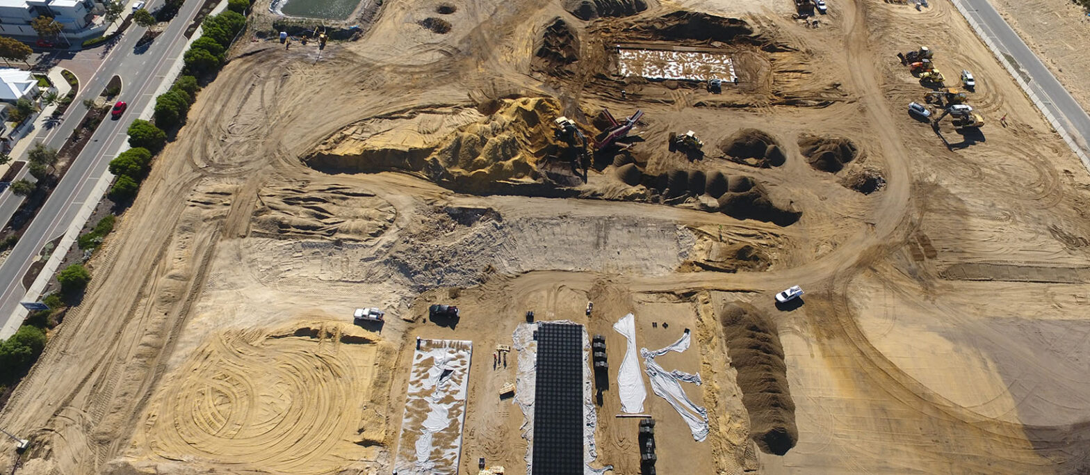 Aerial view of the site at Shorehaven Primary School